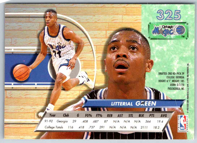 1992 Fleer Ultra Litterial Green