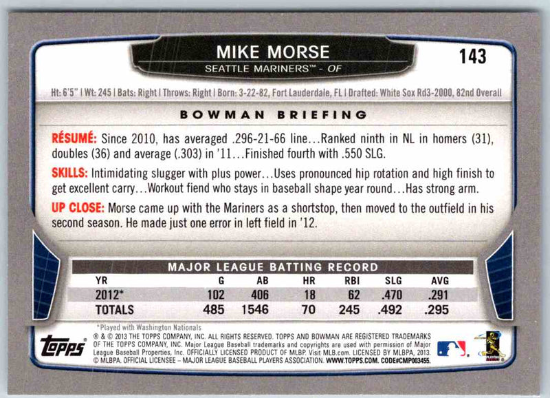 2014 Bowman Mike Morse