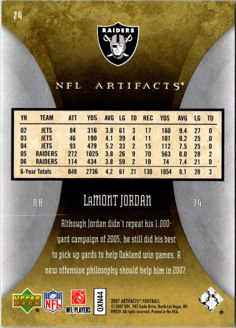 2007 Upper Deck Artifacts LaMont Jordan