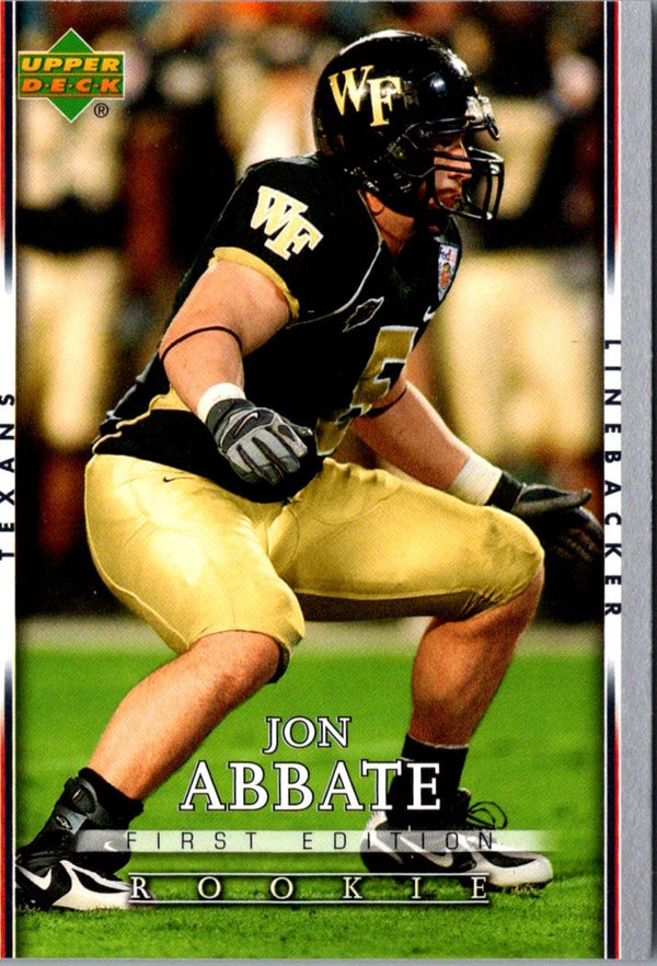 2007 Upper Deck First Edition Jon Abbate #187 Rookie