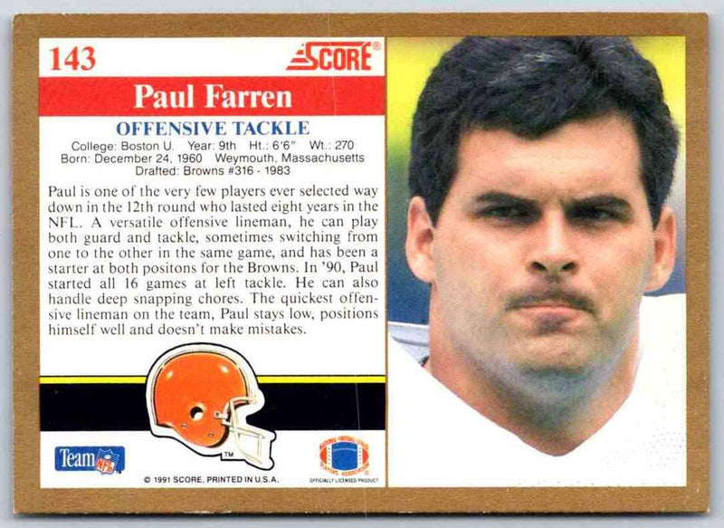 1991 Score Paul Farren