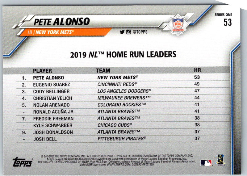 2020 Topps Pete Alonso