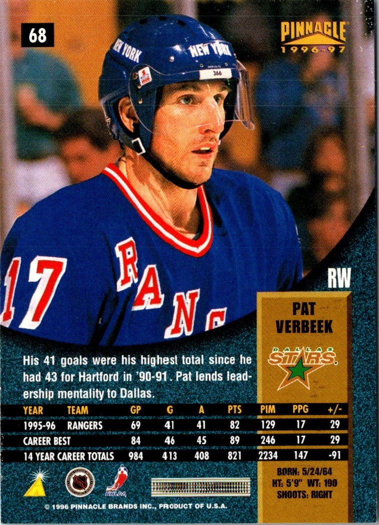 1996 Pinnacle Pat Verbeek