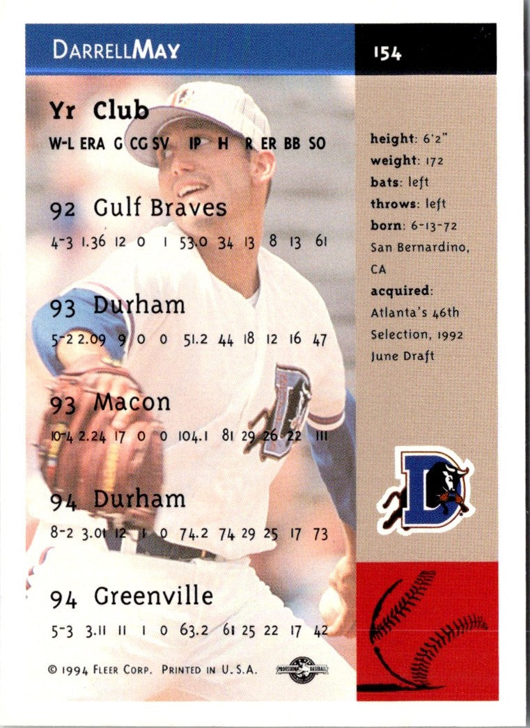 1994 Fleer Excel Darrell May