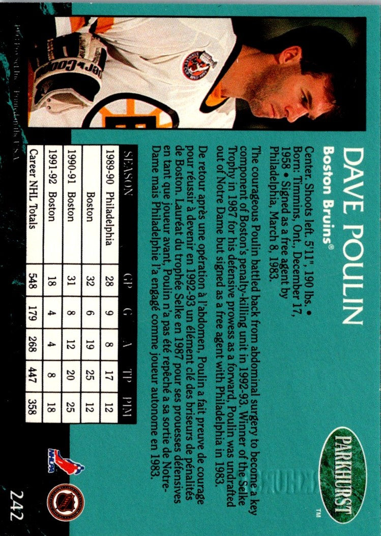 1992 Parkhurst Emerald Ice Dave Poulin