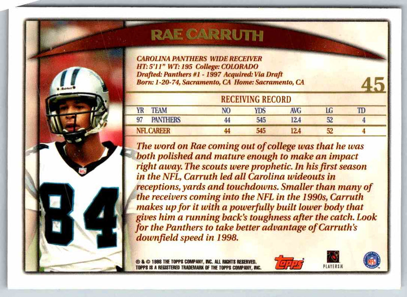 1998 Topps Rae Carruth