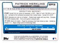 2012 Bowman Draft Picks & Prospects Patrick Merkling #BDPP136