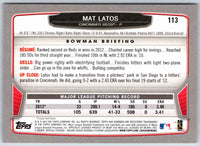 2013 Bowman Mat Latos #113