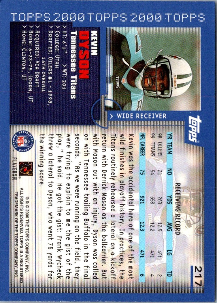 2000 Topps Kevin Dyson