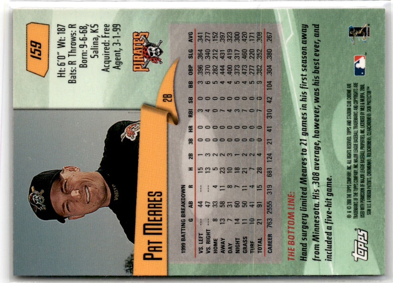 2000 Stadium Club Chrome Pat Meares