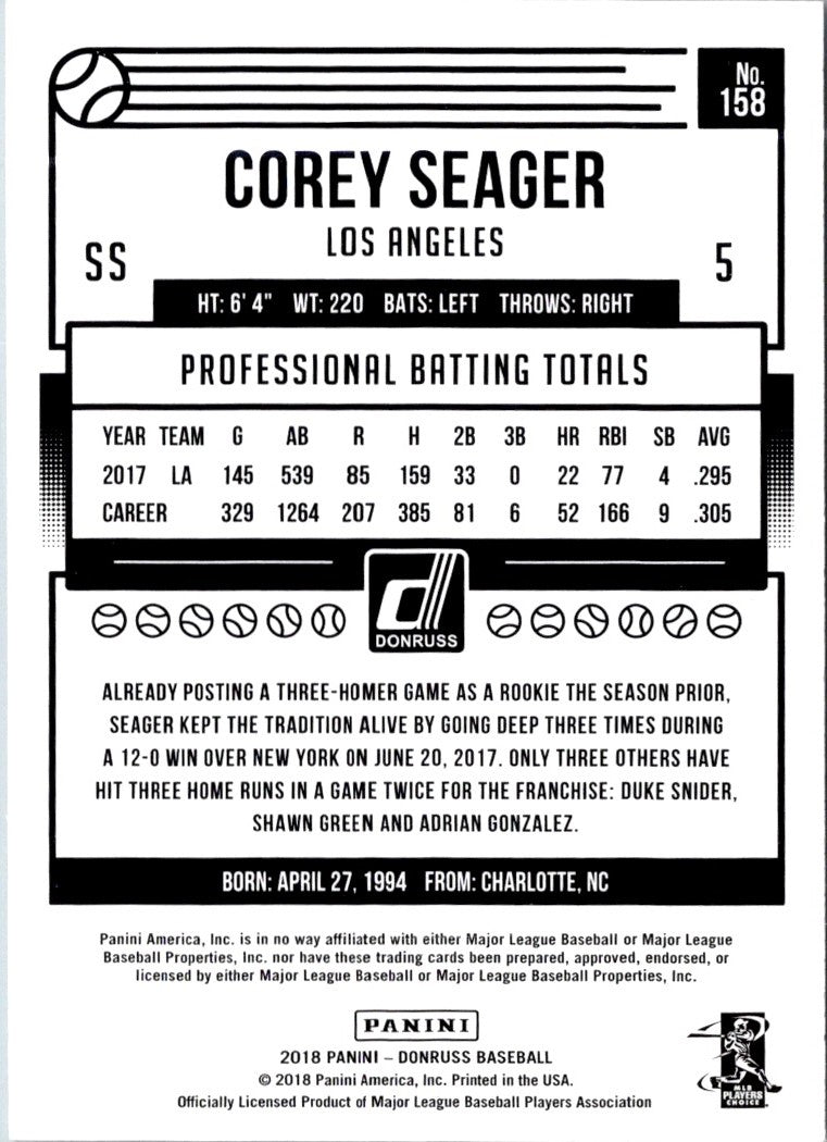2018 Donruss Corey Seager