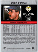 1991 Leaf Barry Bonds #261