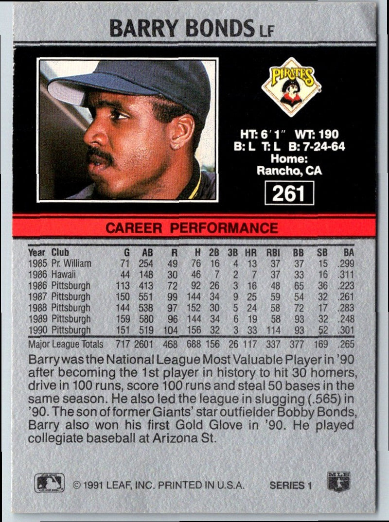 1991 Leaf Barry Bonds