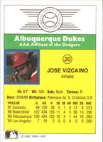 1990 CMC Albuquerque Dukes Jose Vizcaino #20