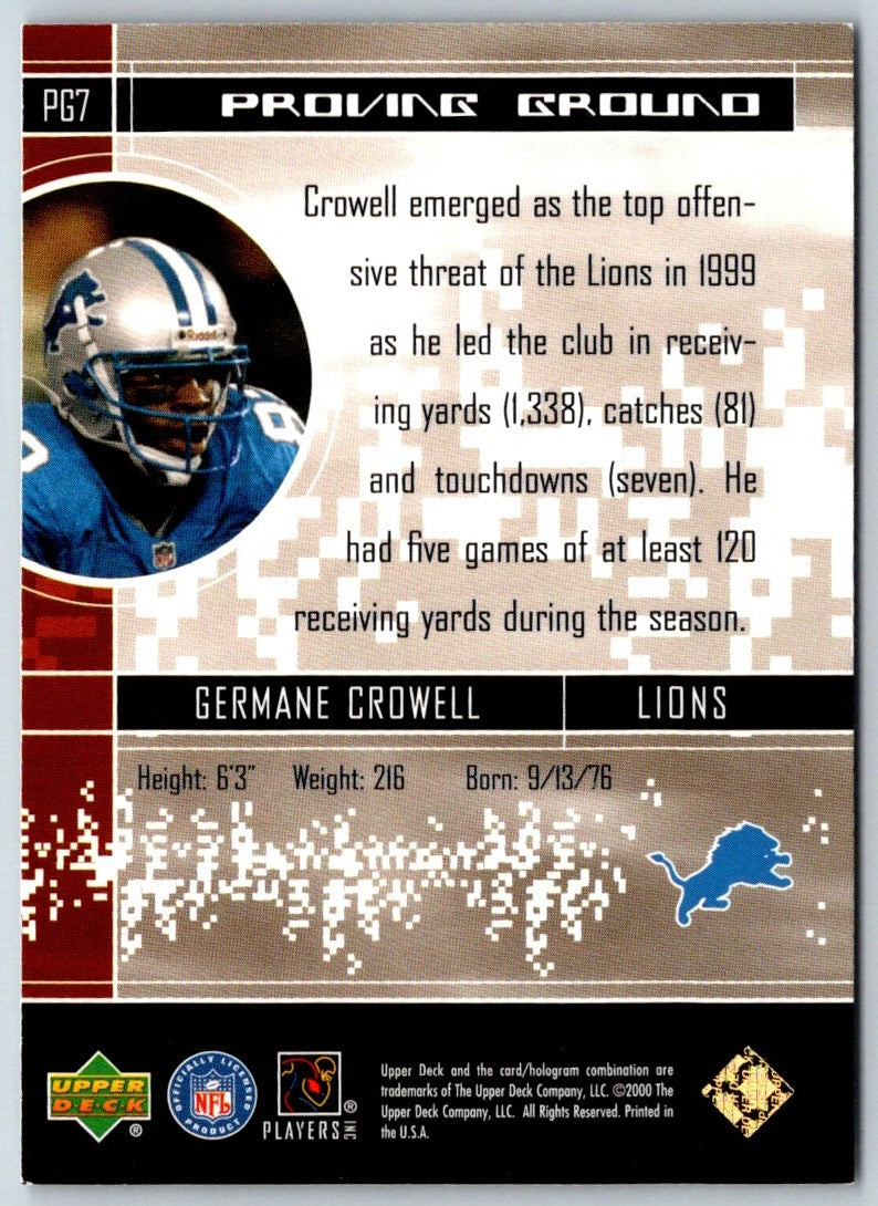 2000 Upper Deck Proving Ground Germane Crowell