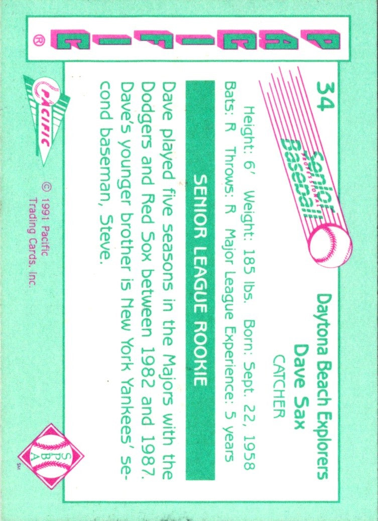 1991 Pacific Senior League Dave Sax