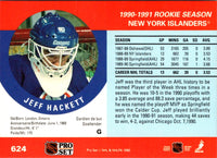 1990 Pro Set Jeff Hackett #624 Rookie