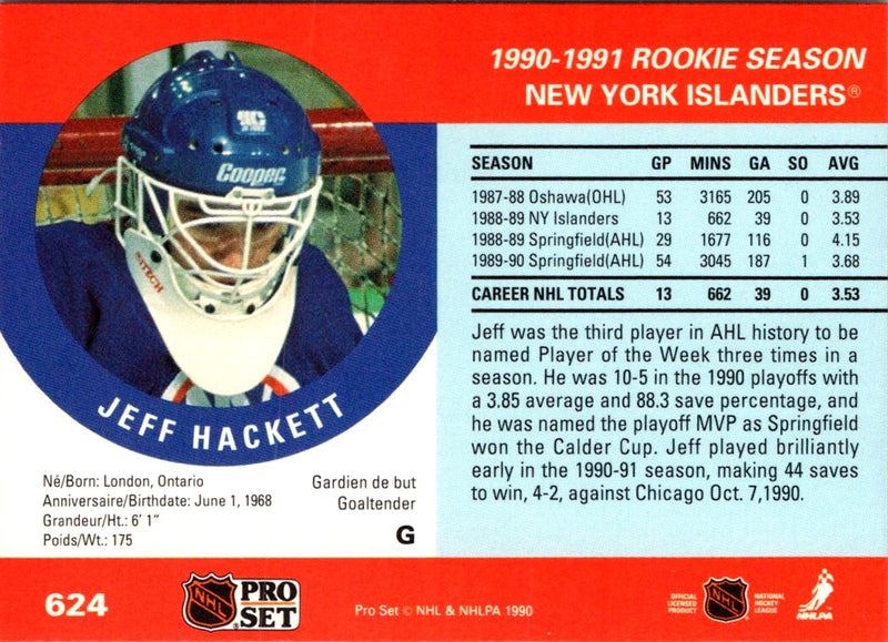 1990 Pro Set Jeff Hackett