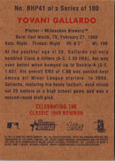 2006 Bowman Heritage Prospects Yovani Gallardo