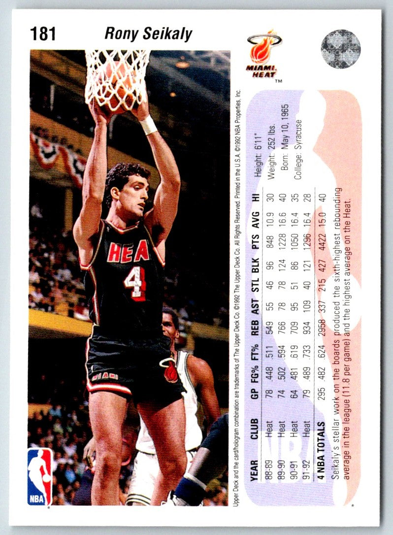 1992 Upper Deck Rony Seikaly