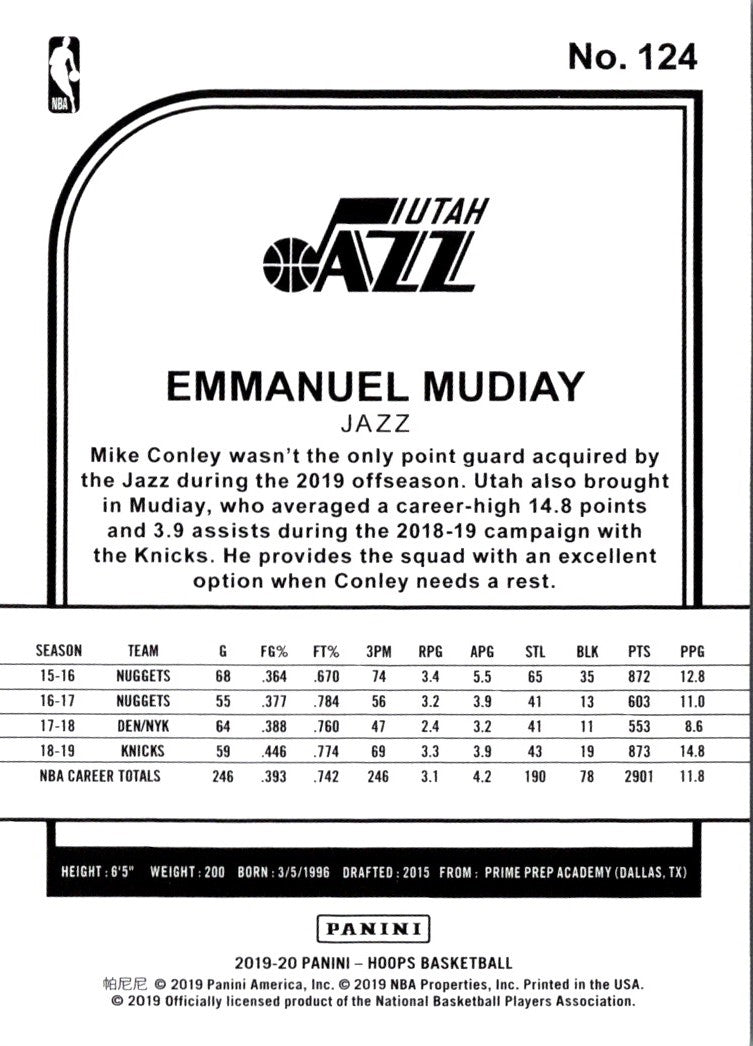 2019 Hoops Winter Emmanuel Mudiay