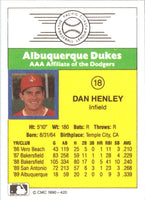 1990 CMC Albuquerque Dukes Dan Henley #18