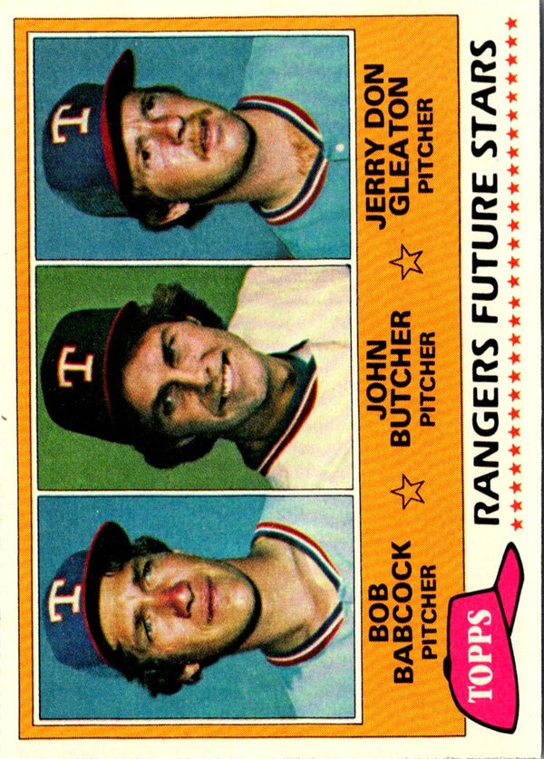 1981 Topps Rangers Future Stars - Bob Babcock/John Butcher/Jerry Don Gleaton #41 Rookie