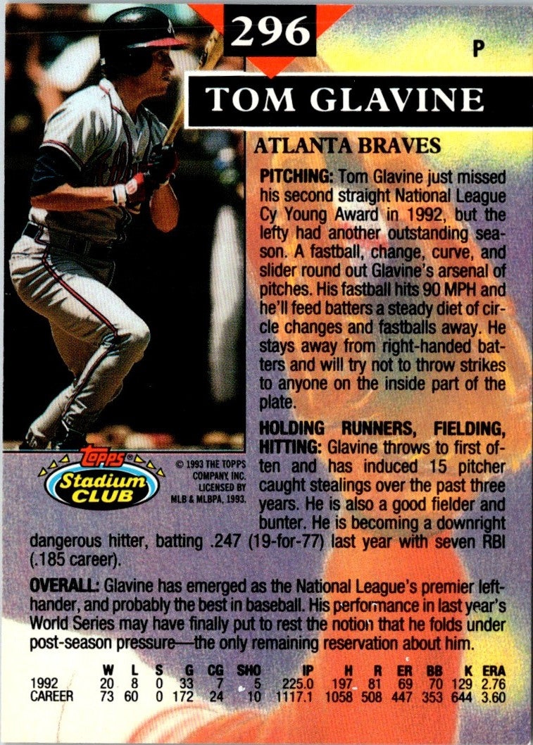 1993 Stadium Club Tom Glavine