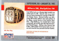 1990 Pro Set Super Bowl Collectibles Super Bowl XIX #19