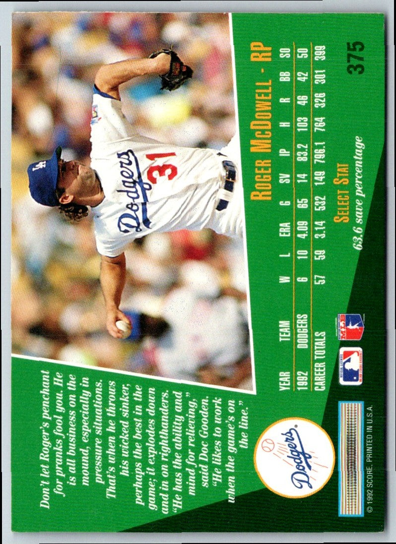 1993 Select Roger McDowell