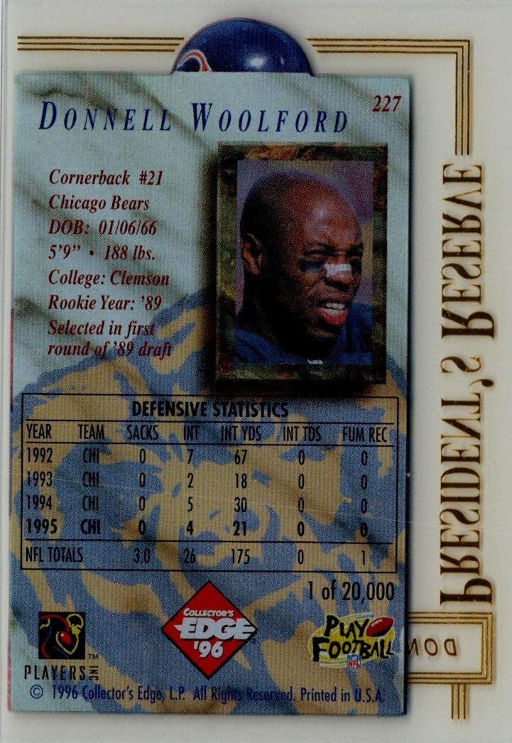 1996 Collector's Edge President's Reserve Donnell Woolford