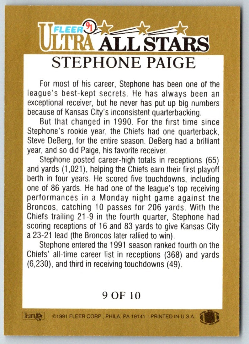 1991 Fleer Stars and Stripes Stephone Paige