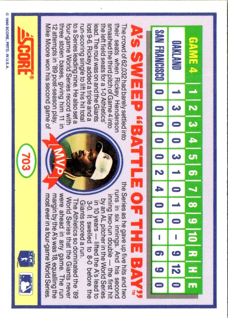 1990 Score World Series Game 4