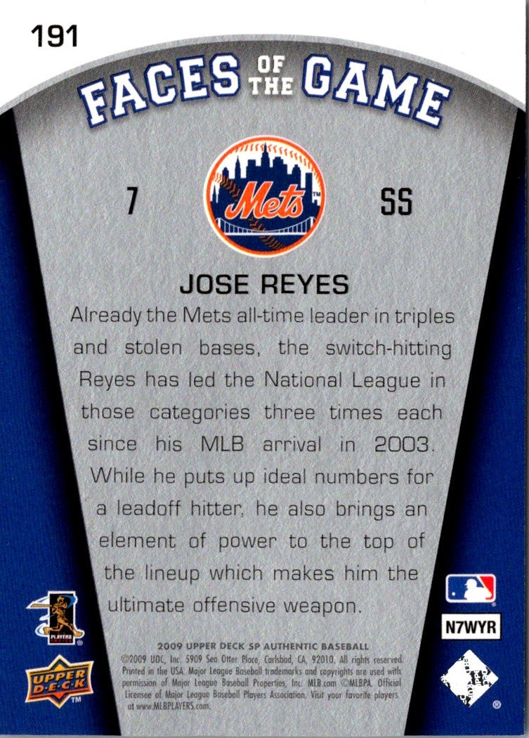 2009 SP Authentic Jose Reyes