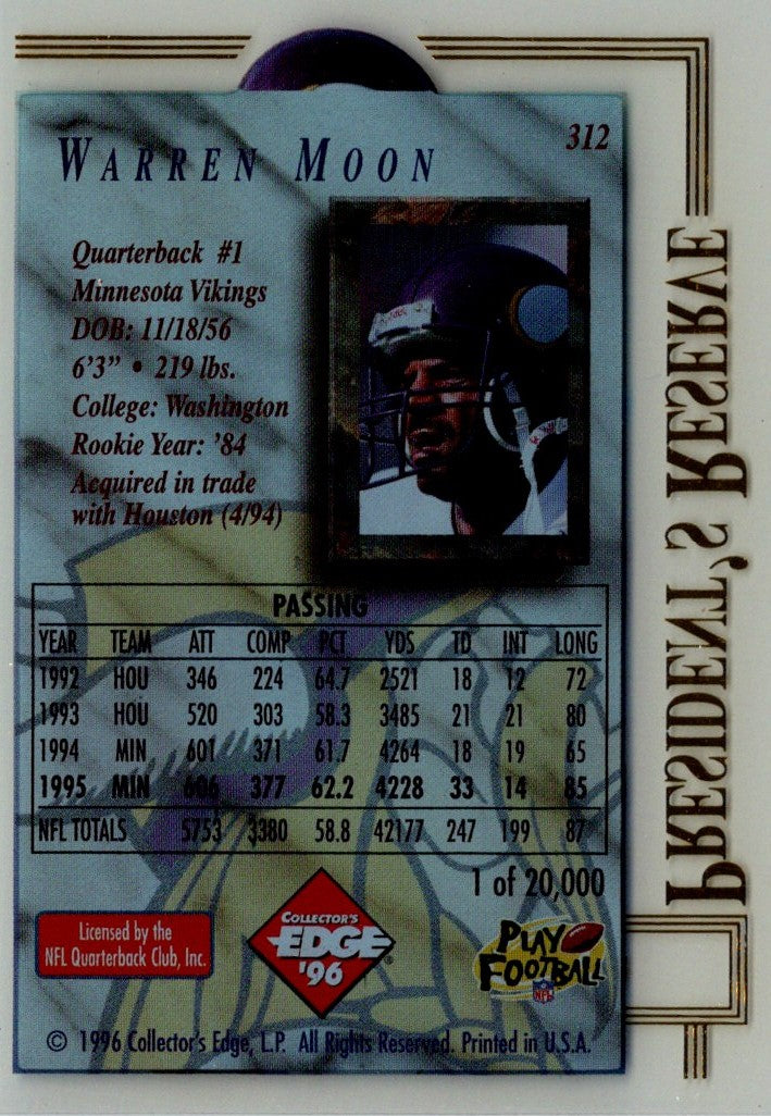 1996 Collector's Edge President's Reserve Warren Moon