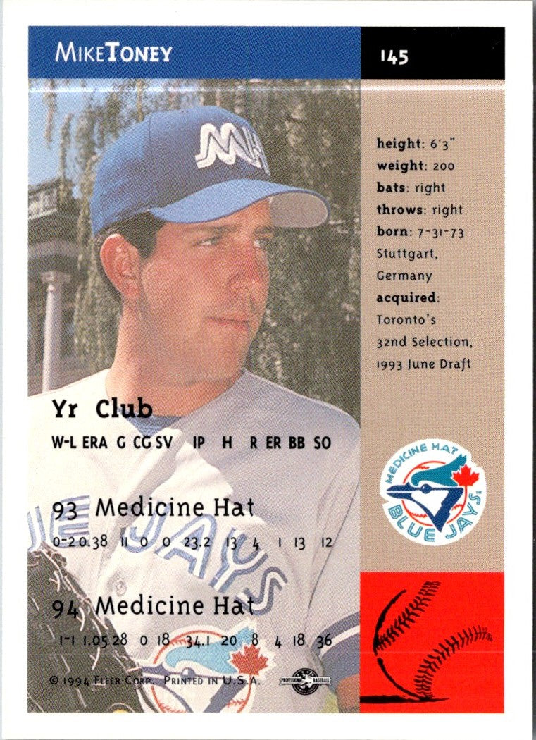 1994 Fleer Excel Mike Toney