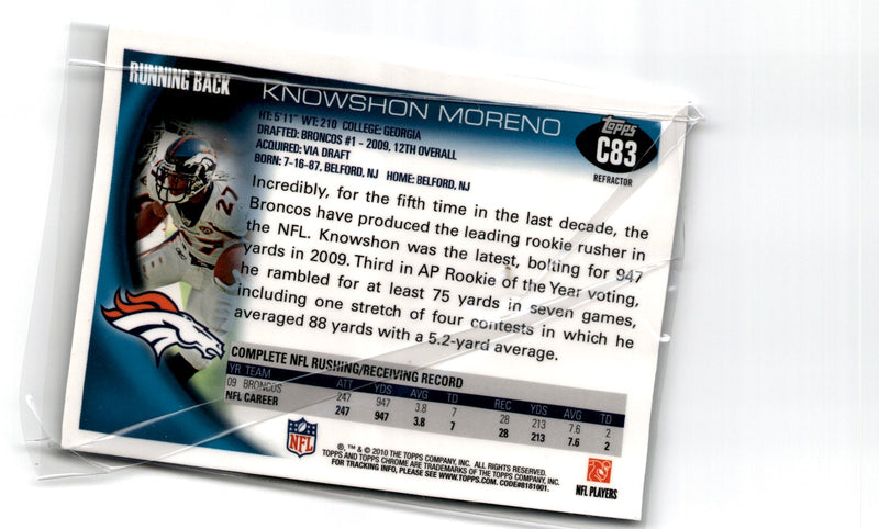 2010 Topps Chrome Knowshon Moreno