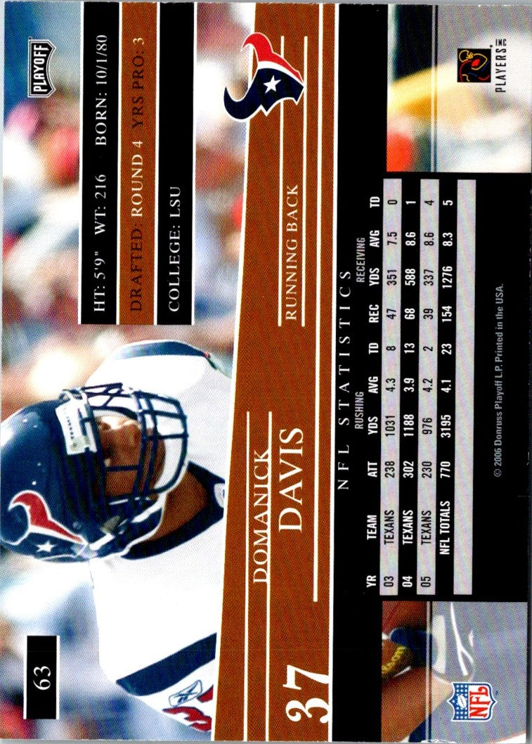 2006 Playoff Prestige Domanick Davis