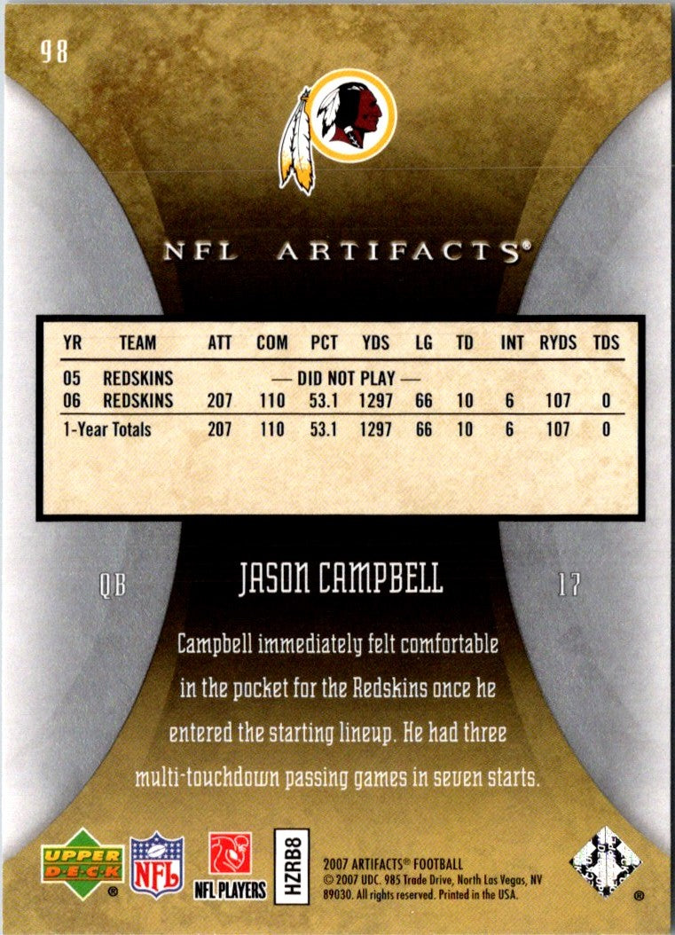 2007 Upper Deck Artifacts Jason Campbell