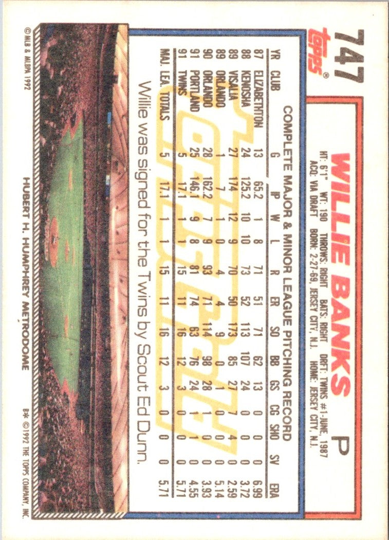 1992 Topps Willie Banks