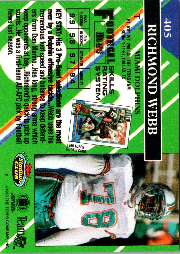 1993 Stadium Club Super Teams Bowl Richmond Webb