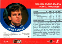 1990 Pro Set John Tanner #637 Rookie