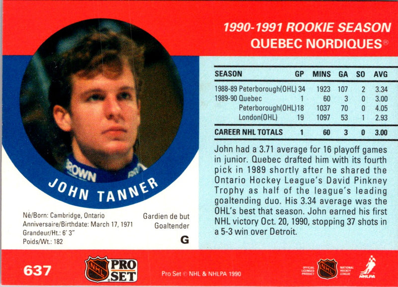 1990 Pro Set John Tanner