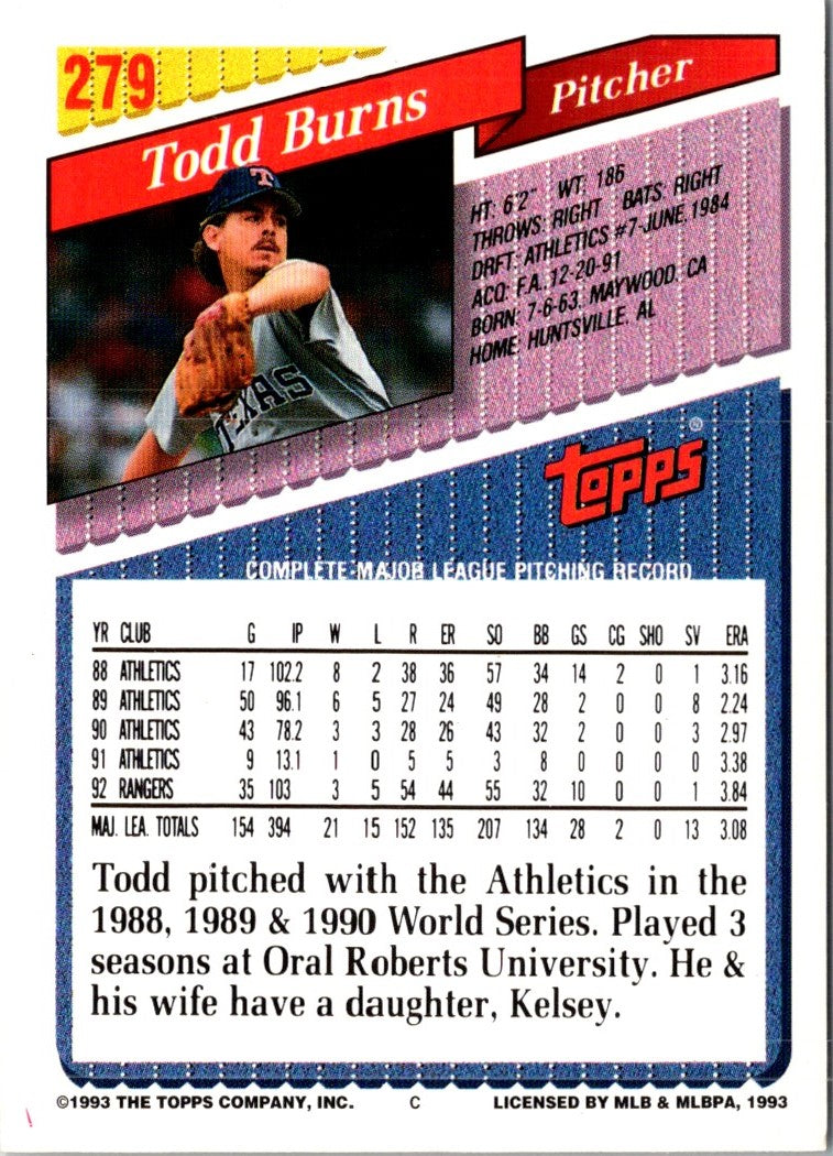 1993 Topps Todd Burns