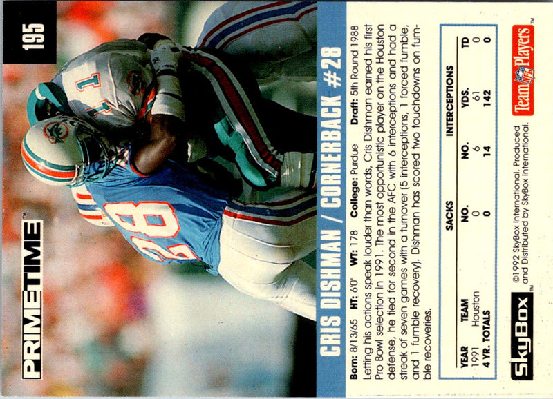 1992 Skybox Impact Cris Dishman