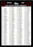 2007 Topps Checklist Series 1 (1 of 3)
