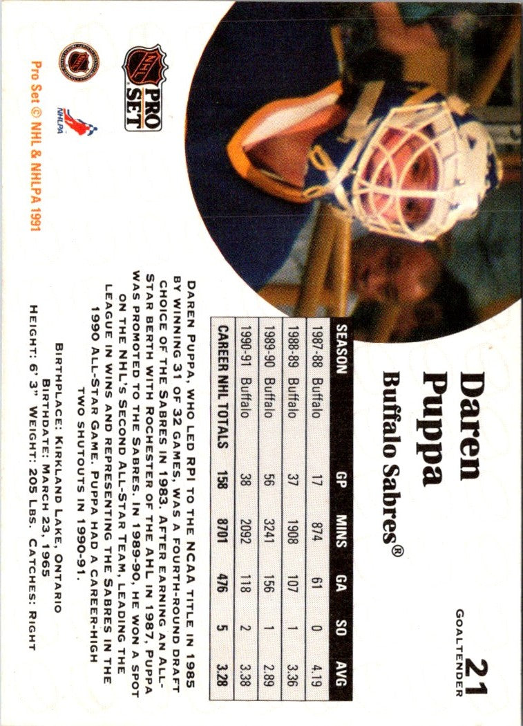 1991 Pro Set Daren Puppa