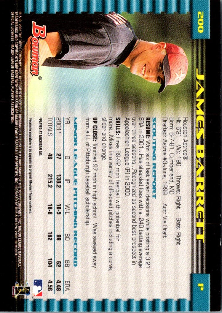 2002 Bowman James Barrett