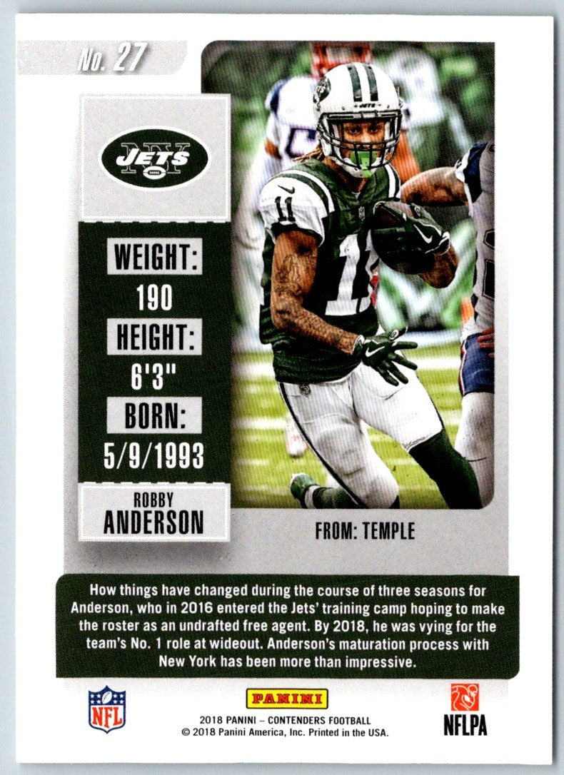 2018 Panini Contenders Robby Anderson