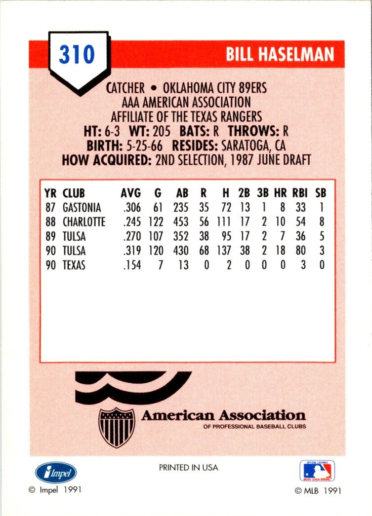 1991 Line Drive AAA Bill Haselman
